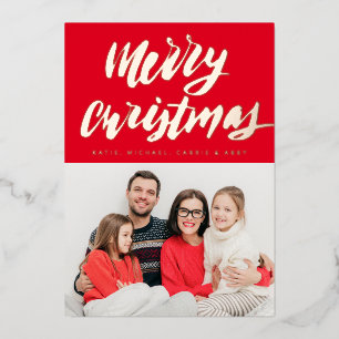 FÜGEN SIE IHR FOTO HINZU Frohe Weihnachten Foli Folien Feiertagskarte