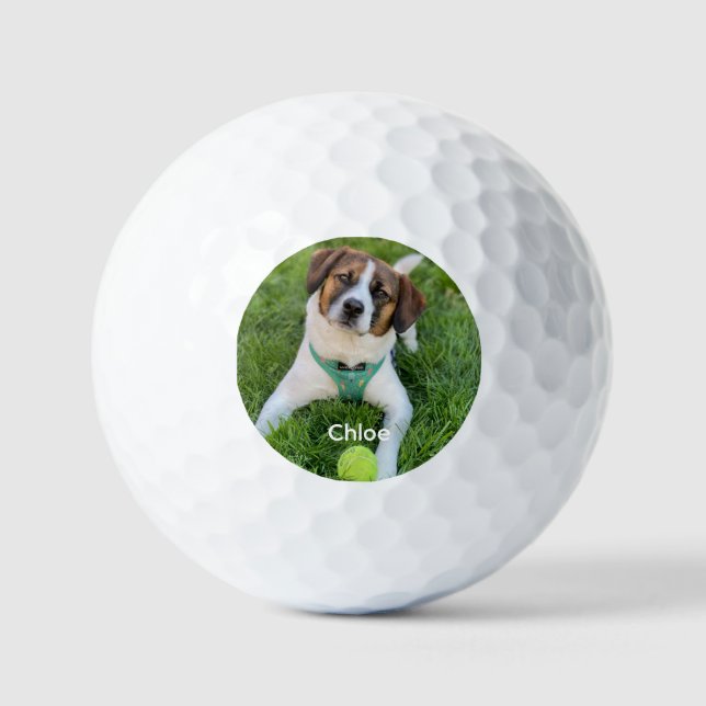 Fügen Sie Ihr Foto Hund Foto Kinder Foto Familie F Golfball (Vorderseite)