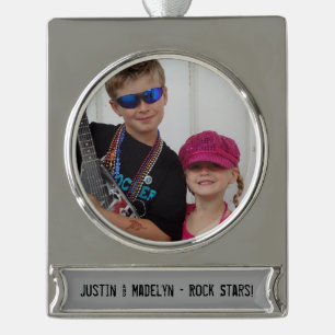 Fügen Sie Ihr Foto Ihren Text Banner Ornament hinz