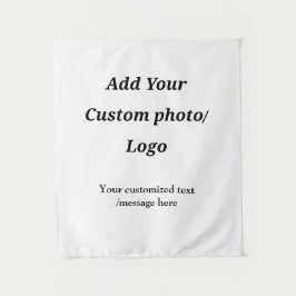 Fügen Sie Ihr Foto-Logo individuell Ihren Text mod Wandteppich