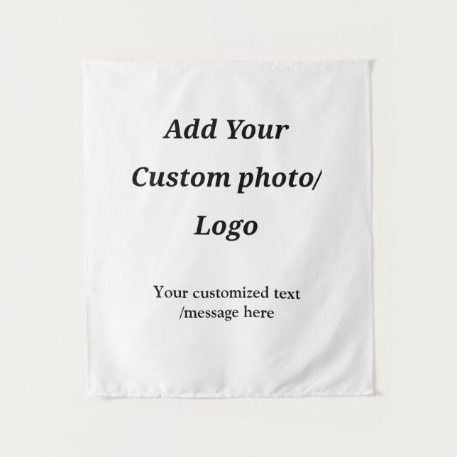 Fügen Sie Ihr Foto-Logo individuell Ihren Text mod Wandteppich (Vorderseite)
