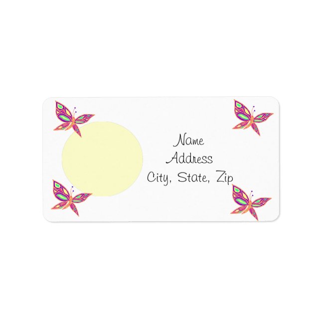 Fügen Sie Ihr Foto mit Schmetterlingsmarken hinzu Adressaufkleber (Vorne)