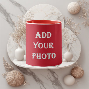 Fügen Sie Ihr Foto Romantisches Rot Personalisiert Tasse
