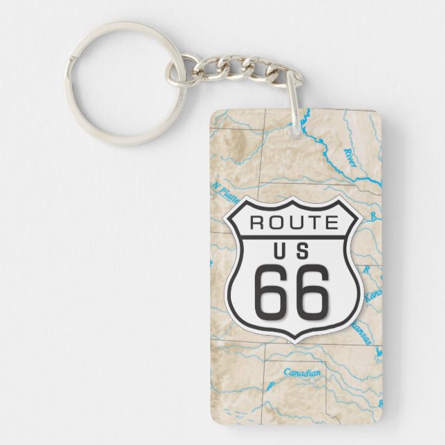 Fügen Sie Ihr Foto Rt 66 Acryl-Schlüsselanhänger h Schlüsselanhänger (Vorderseite)