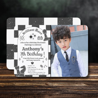 Fügen Sie Ihr Foto Schachturnier Geburtstag für Ju Einladung