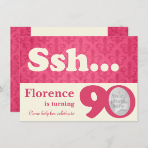 Fügen Sie Ihr Foto ssh Überraschung 90. Geburtstag Einladung