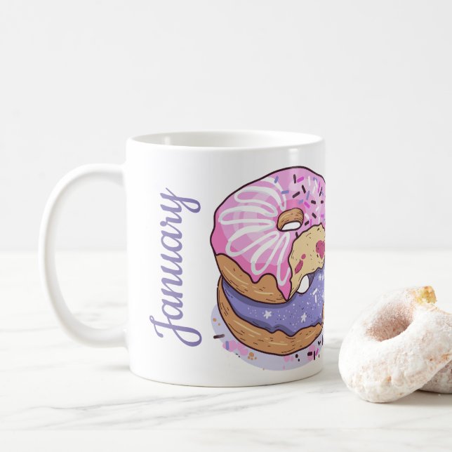 Fügen Sie Ihr Foto und Ihren Namen süßen Donuts in Kaffeetasse (Mit Donut)
