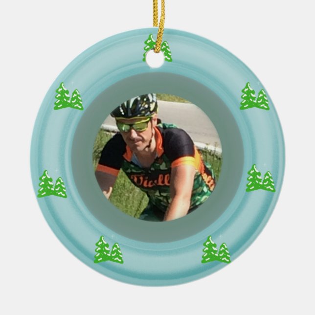 Fügen Sie Ihr Foto Weihnachtsbaum Keramik Ornament (Vorne)