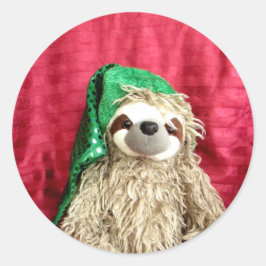 Fügen Sie Ihr Foto Weihnachtsschlacke hinzu Runder Aufkleber