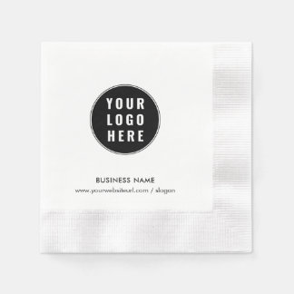 Fügen Sie Ihr Geschäft-Logo und Ihre Website-Promo Serviette