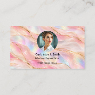 Fügen Sie Ihr individuelles Logo modernes rosa Mar Visitenkarte
