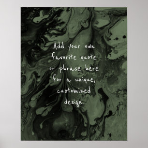 Fügen Sie Ihr individuelles Zitat schwarzen Marmor Poster