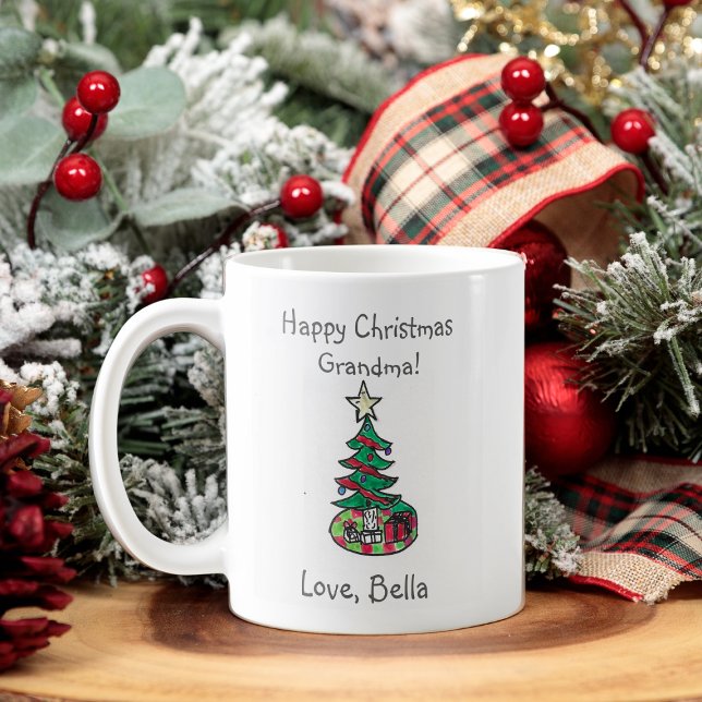 Fügen Sie Ihr Kind Kunstwerk Weihnachtsgeschenk fü Kaffeetasse (Von Creator hochgeladen)