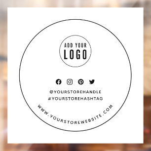 Fügen Sie Ihr Logo als Black Border Social Media-B Fensteraufkleber