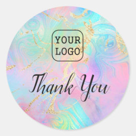 Fügen Sie Ihr Logo danke Runder Aufkleber