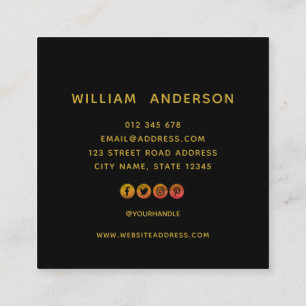 Fügen Sie Ihr Logo einfach Minimalistisch bearbeit Quadratische Visitenkarte