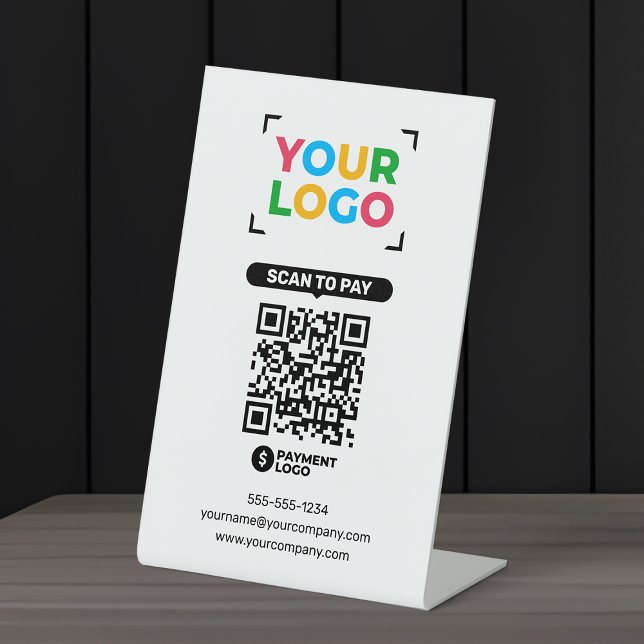 Fügen Sie Ihr Logo einfach zu scannen, um QR-Code  Sockelschild (Von Creator hochgeladen)