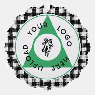 Fügen Sie Ihr Logo Einzigartiger Urlaub Ornament Karte