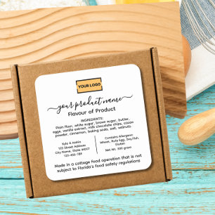 Fügen Sie Ihr Logo FLORIDA Hütte Food Law Label Quadratischer Aufkleber