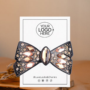 Fügen Sie Ihr Logo Haarclip Anzeige Schwarz und We Visitenkarte