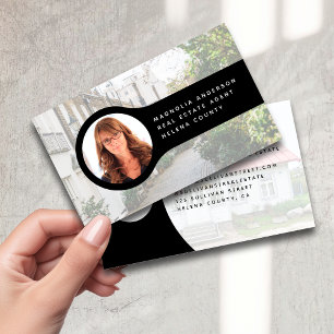 Fügen Sie Ihr Logo Headshot Foto Immobilienmakler  Visitenkarte