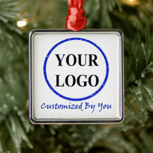 Fügen Sie Ihr Logo hier hinzu Minimal Modern Verlo Ornament Aus Metall