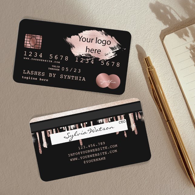 Fügen Sie Ihr Logo "Kreditkarte gestylt Dripping G Visitenkarte (Von Creator hochgeladen)