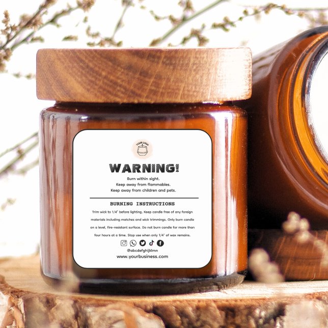 Fügen Sie Ihr Logo-Kronen-Warnschild-Design hinzu Quadratischer Aufkleber (Von Creator hochgeladen)