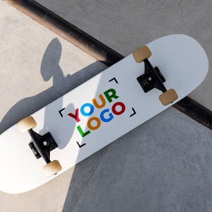 Fügen Sie Ihr Logo Minimalistisches Werbeweiß hinz Skateboard
