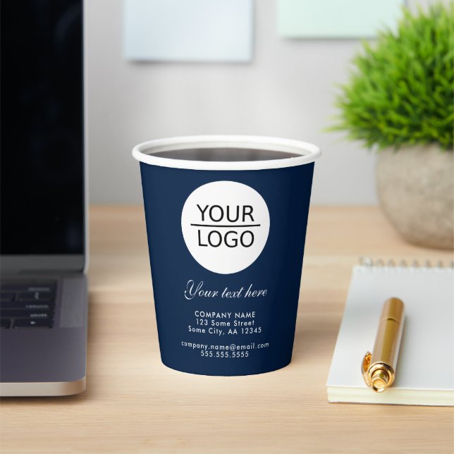 Fügen Sie Ihr Logo mit dem Blau des benutzerdefini Pappbecher (InSitu)