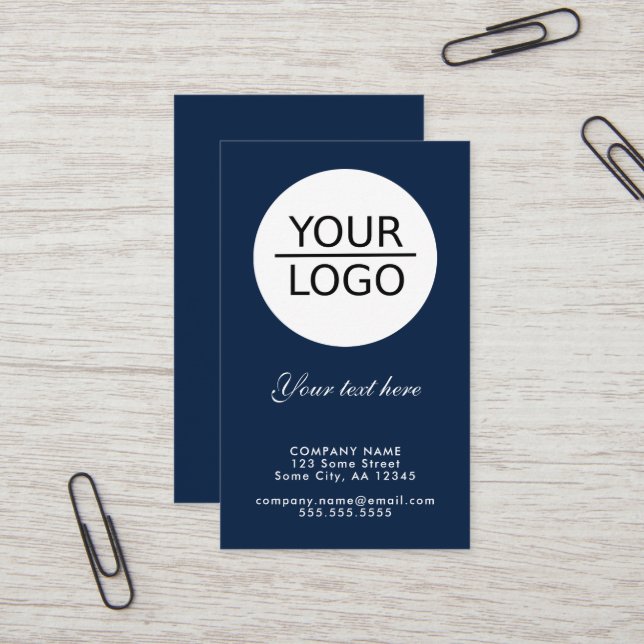 Fügen Sie Ihr Logo mit dem Blau des benutzerdefini Visitenkarte (Vorderseite/Rückseite Beispiel)