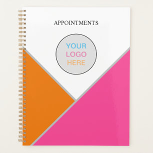 Fügen Sie Ihr Logo Pink Gray Orange Appointing Boo Planer
