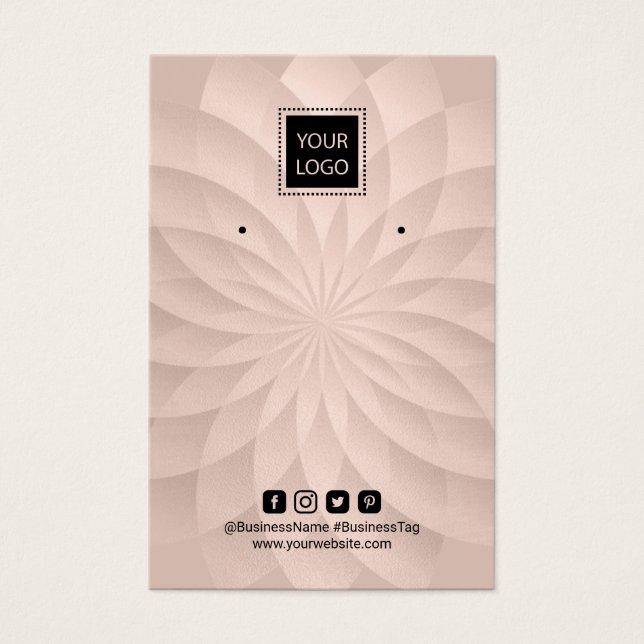 Fügen Sie Ihr Logo Pink Lotus Spirale Ohrring Disp (Vorderseite)