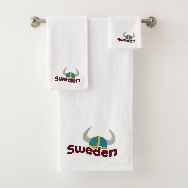Fügen Sie Ihr Logo Reiseschenk Schweden hinzu Badhandtuch Set (Insitu)