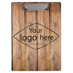 Fügen Sie Ihr Logo rustikales Stallholz hinzu Klemmbrett