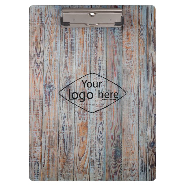 Fügen Sie Ihr Logo rustikales Stallholz hinzu Klemmbrett (Vorderseite)