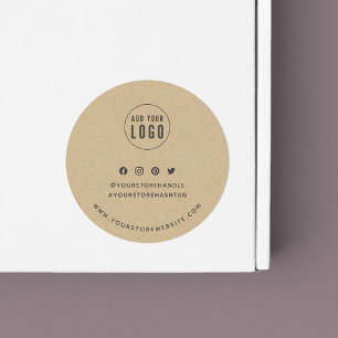 Fügen Sie Ihr Logo Social Media Branding Rustic Kr Runder Aufkleber