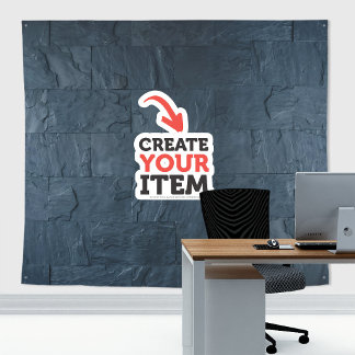 Fügen Sie Ihr Logo Stone Slates Zoom Hintergrund B Wandteppich