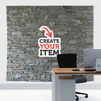 Fügen Sie Ihr Logo Stone Slates Zoom Hintergrund C Wandteppich