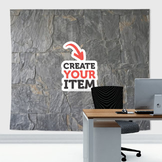 Fügen Sie Ihr Logo Stone Slates Zoom Hintergrund G Wandteppich
