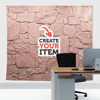Fügen Sie Ihr Logo Stone Slates Zoom Hintergrund P Wandteppich