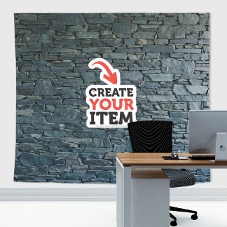 Fügen Sie Ihr Logo Stone Slates Zoom Hintergrund S Wandteppich