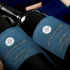 Fügen Sie Ihr Logo und Ihren Namen für die blaue G Weinetikett