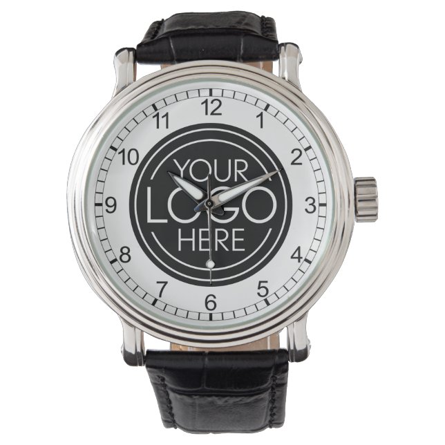 Fügen Sie Ihr Logo-Unternehmen Minimalistisch hinz Armbanduhr (Vorderseite)