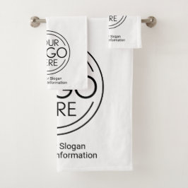 Fügen Sie Ihr Logo-Unternehmen Minimalistisch hinz Badhandtuch Set