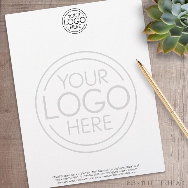 Fügen Sie Ihr Logo-Unternehmen Minimalistisch hinz Briefbogen (Personalized Letterhead )