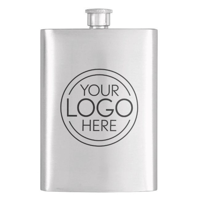 Fügen Sie Ihr Logo-Unternehmen Minimalistisch hinz Flachmann (Vorderseite)