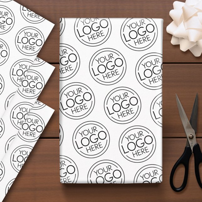 Fügen Sie Ihr Logo-Unternehmen Minimalistisch hinz Geschenkpapier Set (Custom Logo Wrapping Paper)