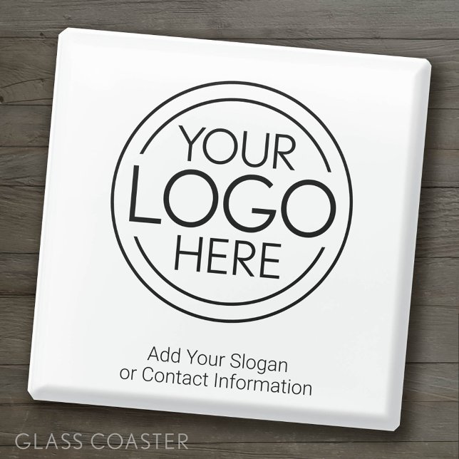 Fügen Sie Ihr Logo-Unternehmen Minimalistisch hinz Glasuntersetzer (Custom Logo Coaster)