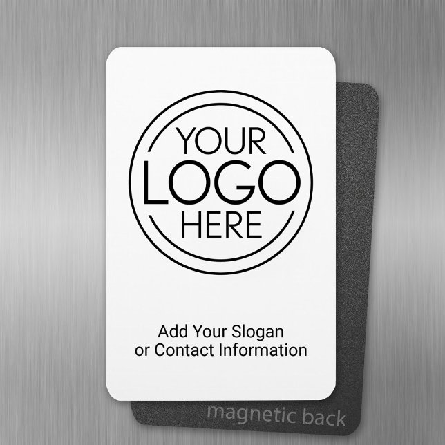 Fügen Sie Ihr Logo-Unternehmen Minimalistisch hinz Magnet (Personalized fridge magnet with photos and custom text)